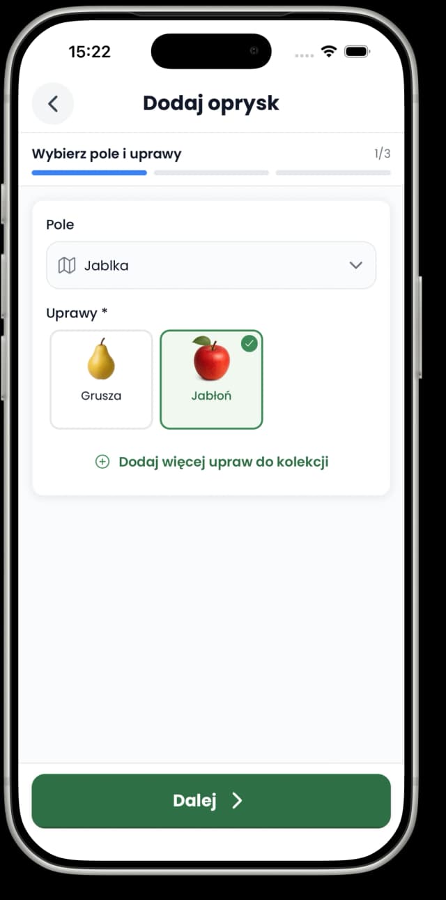Wybierz pole i uprawy